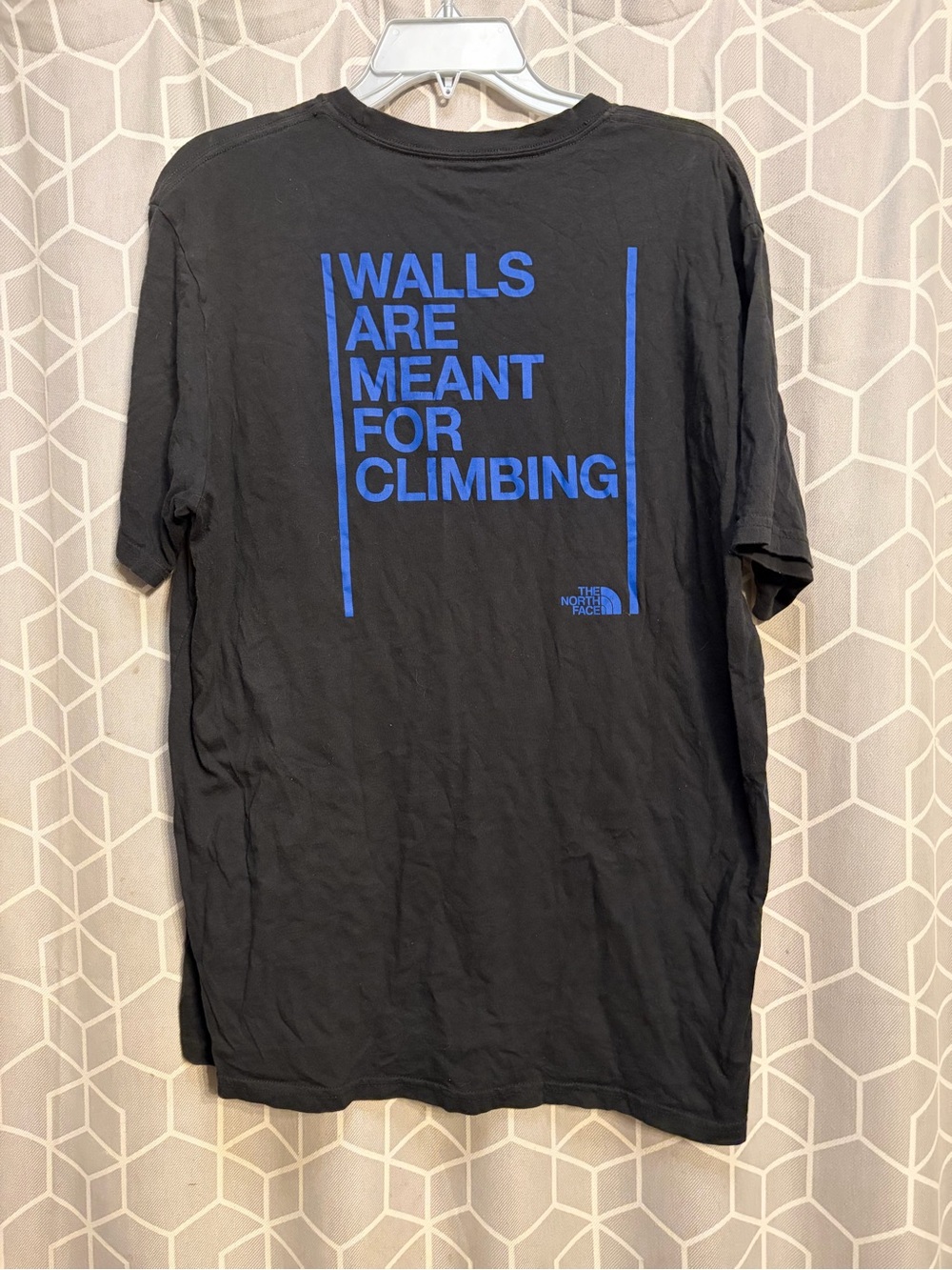 The North Face Men’s Black Tee with Blue Climbing Graphic